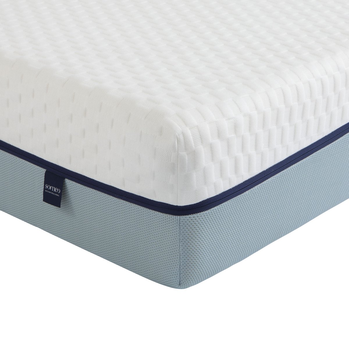 Ensemble matelas mémoire de forme, sommier et pieds Songe 600 blanc, SOMEO