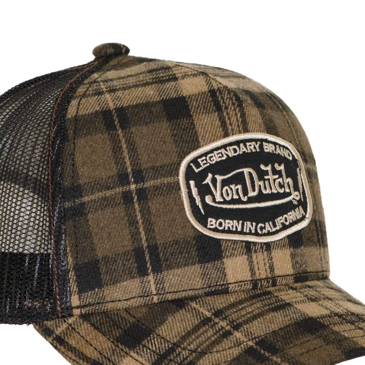 Casquette trucker SQUARES beige/kaki/noir/blanc, VON DUTCH