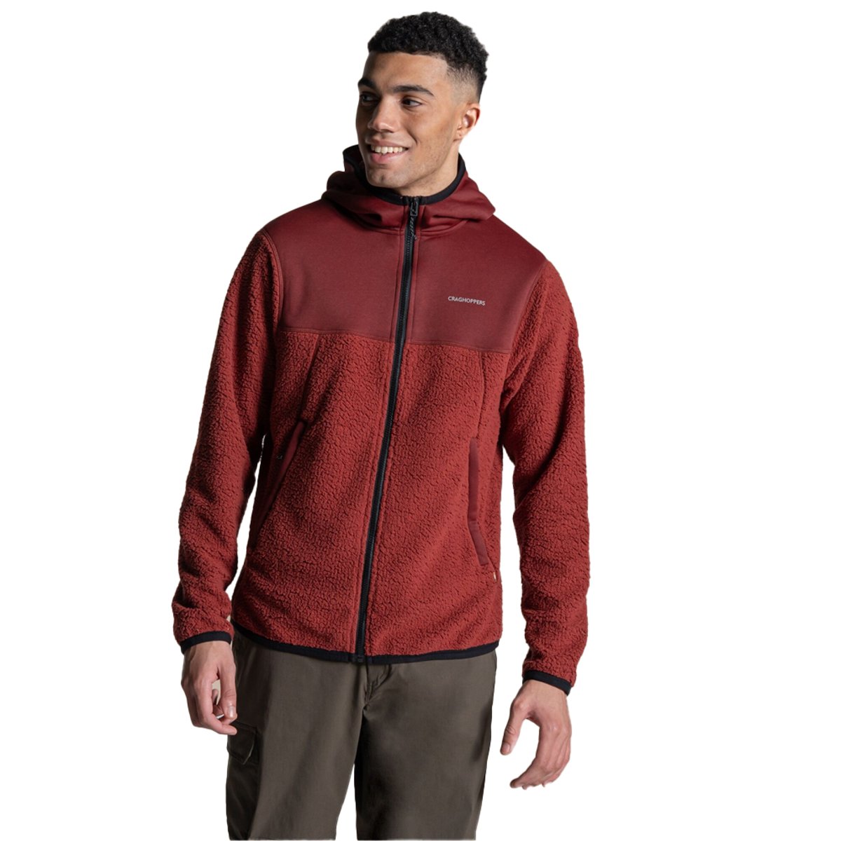 Veste unie à capuche TELESTO rouge foncé, CRAGHOPPERS