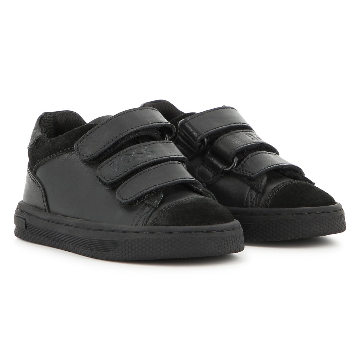 Baskets basses à scratch black, BOSS KIDSWEAR