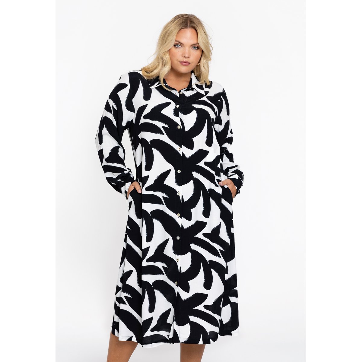 Robe avec manches longues blanc, YOEK