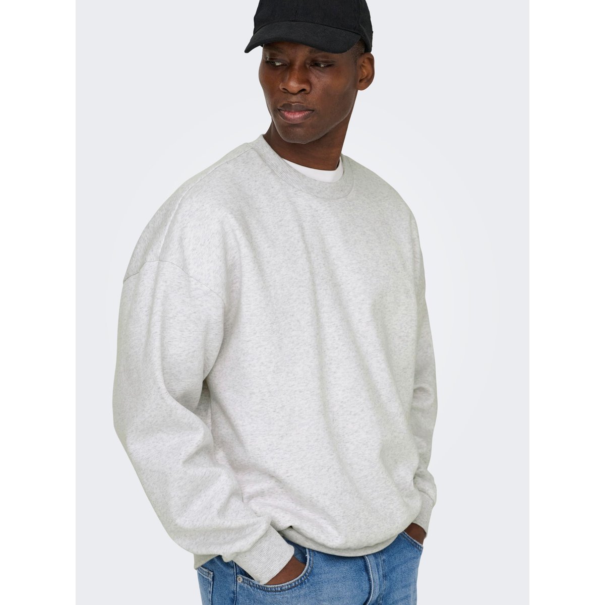 Sweat-Shirt grise - super light grey melange, ONLY & SONS