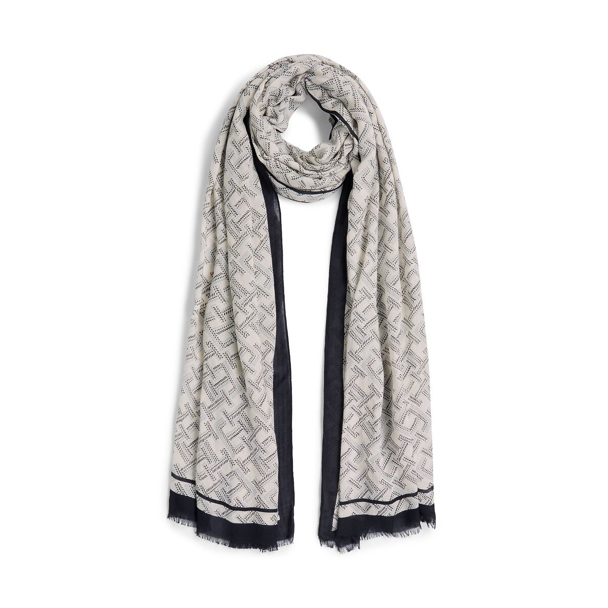 Monogram Printed Scarf navy blue, TOMMY HILFIGER