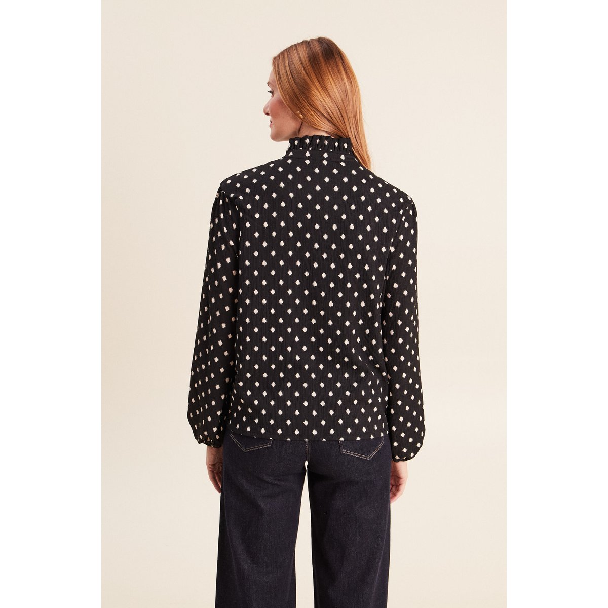 Blouse droite manches longues noir, BREAL