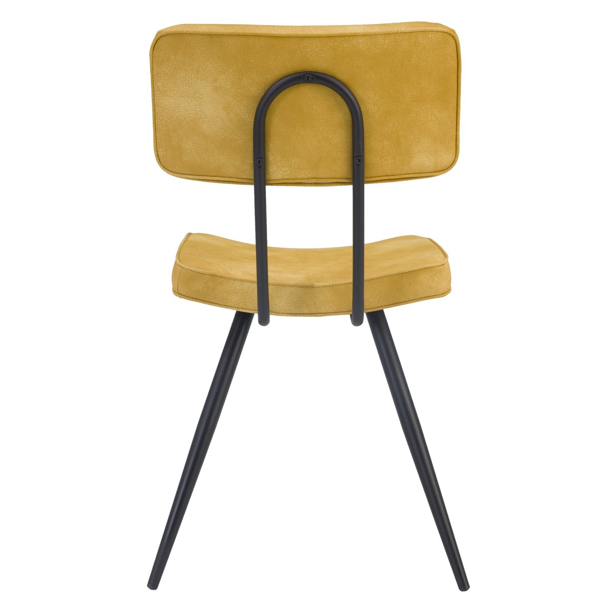 Lot de 2 chaises en cuir synthétique - TEXAS jaune, MAISON PAVANE