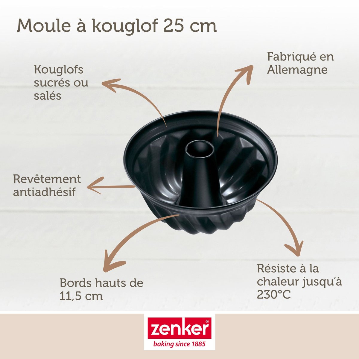 Lot de 2 moules à gâteaux 22/22 cm Black metallic Black noir, ZENKER