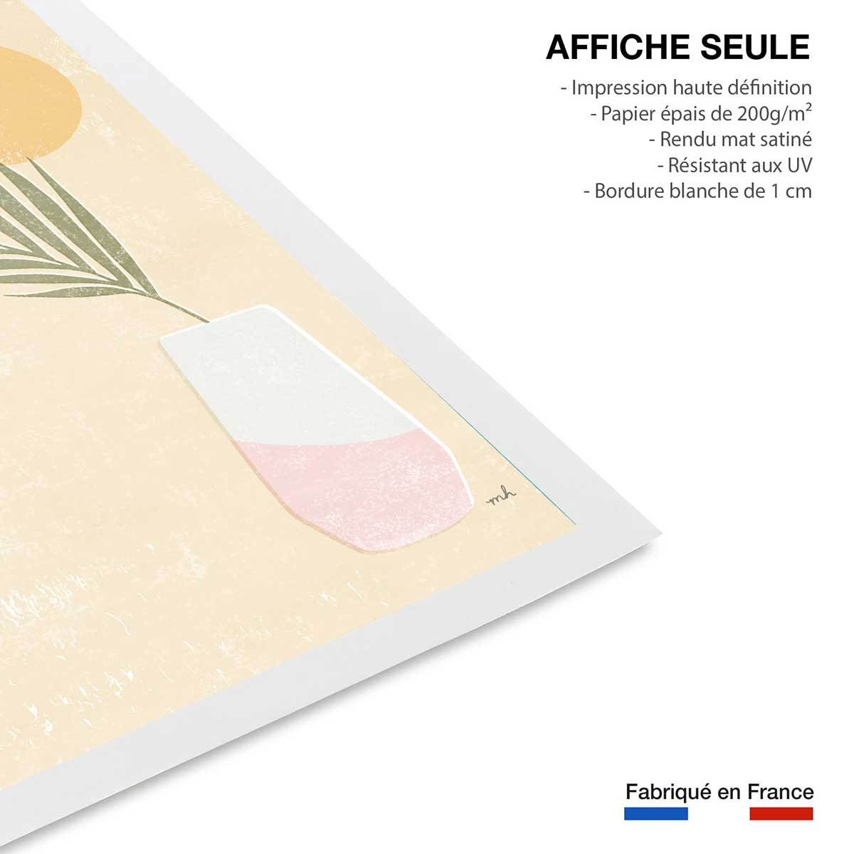 Affiche fleurs Un été jaune citron affiche seule, HEXOA
