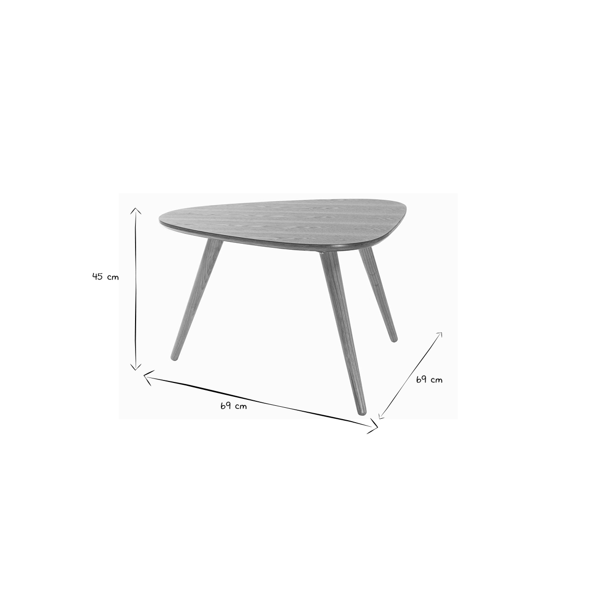 Table basse scandinave bois clair L69 cm ARTIK naturel, MILIBOO