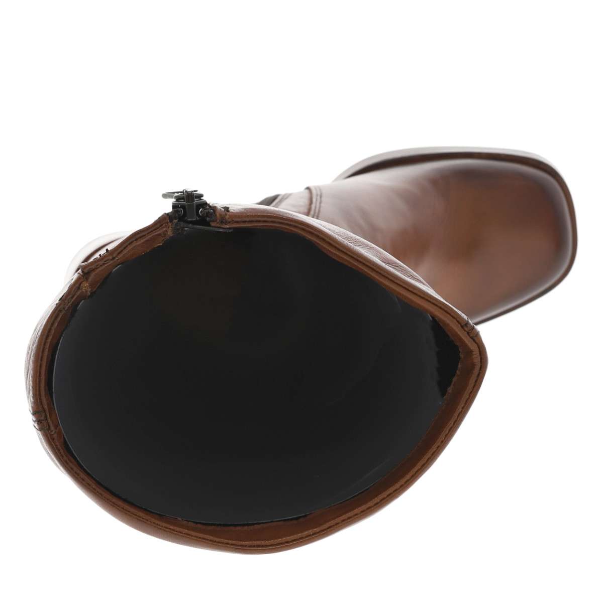 Bottes cuir talon décroché haut marron, MJUS