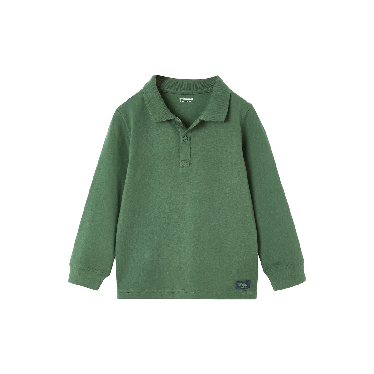 Lot de 2 polos manches longues vert, VERTBAUDET
