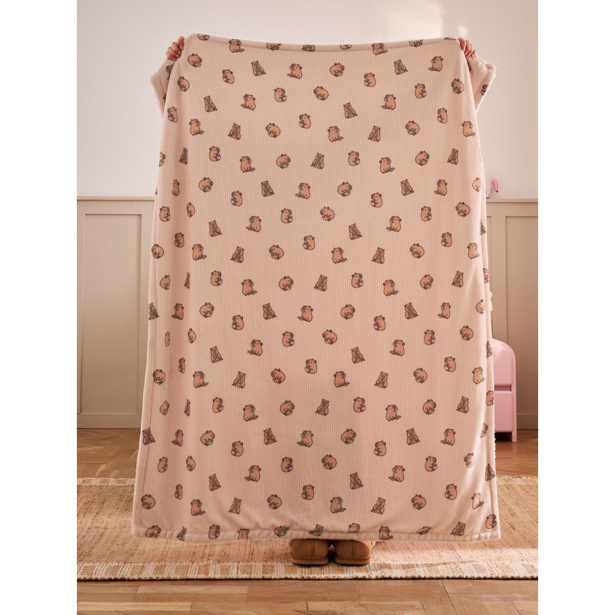 Couverture en polaire sherpa capybara, NEXT