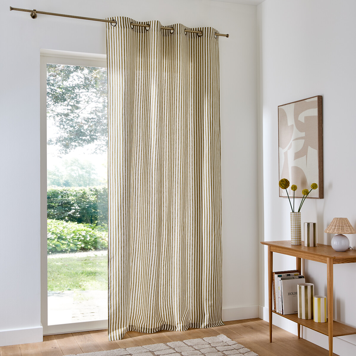 Tenda in cotone/lino con occhielli, Cottage giallo liquore, LA REDOUTE INTERIEURS