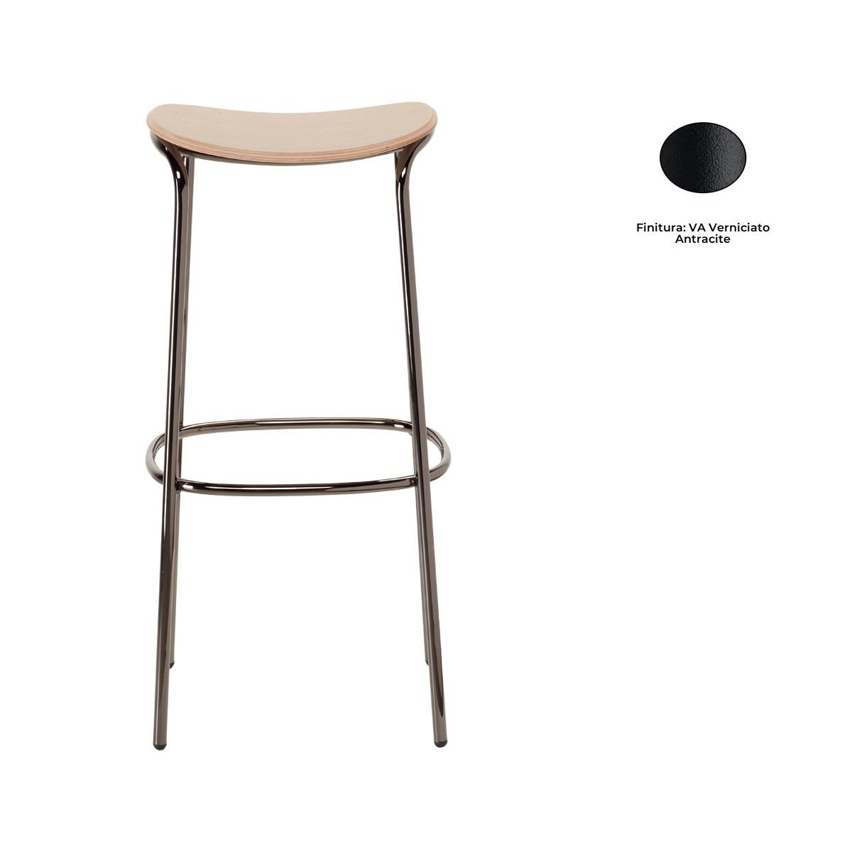 Tabouret design en métal, TRICK noir, SCAB DESIGN
