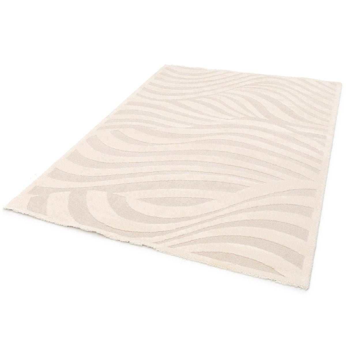 Tapis avec effet relief doux et confortable WAVE blanc pur, AFK LIVING