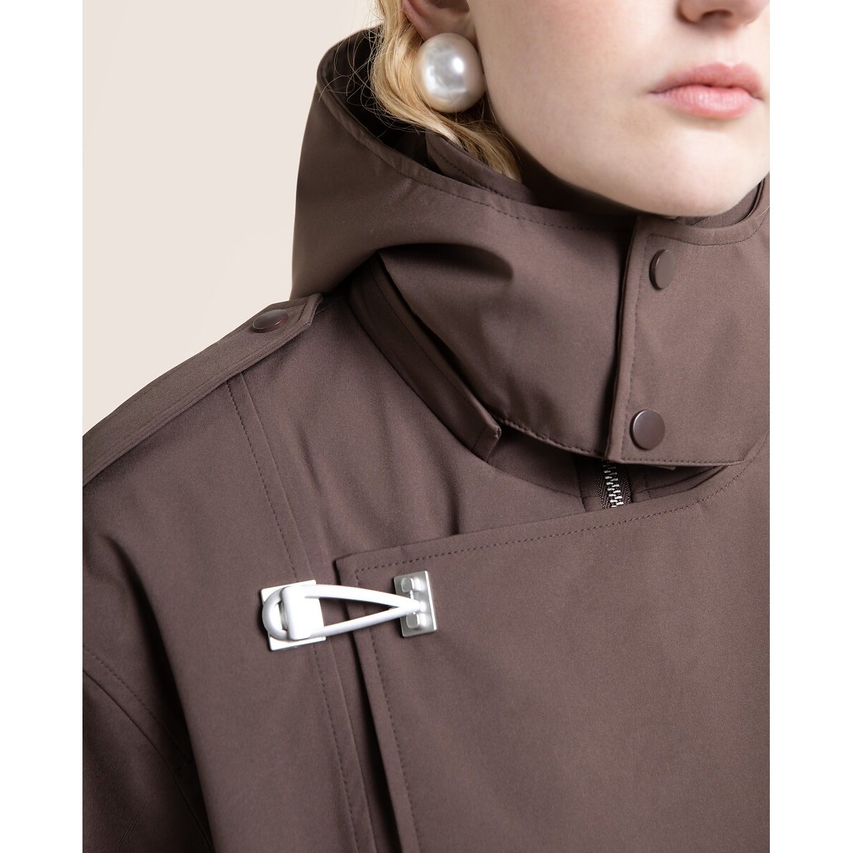 Veste imperméable à capuche amovible, RIVOLI chocolat, FLOTTE