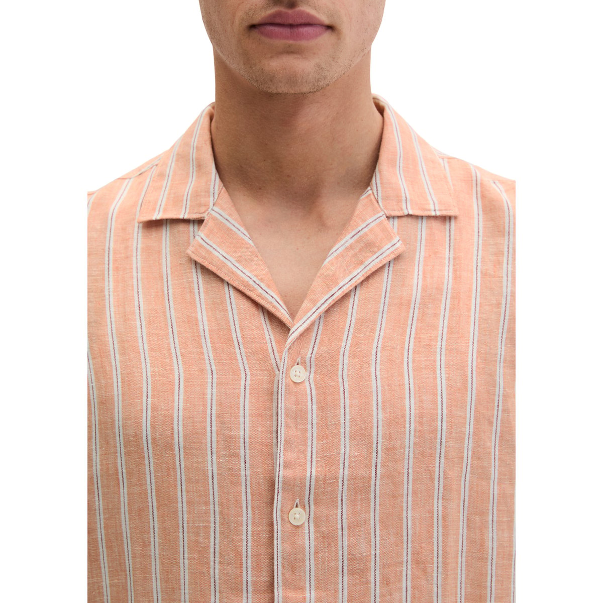 Chemise à manches courtes regular en lin de haute qualité orange, MARC O'POLO