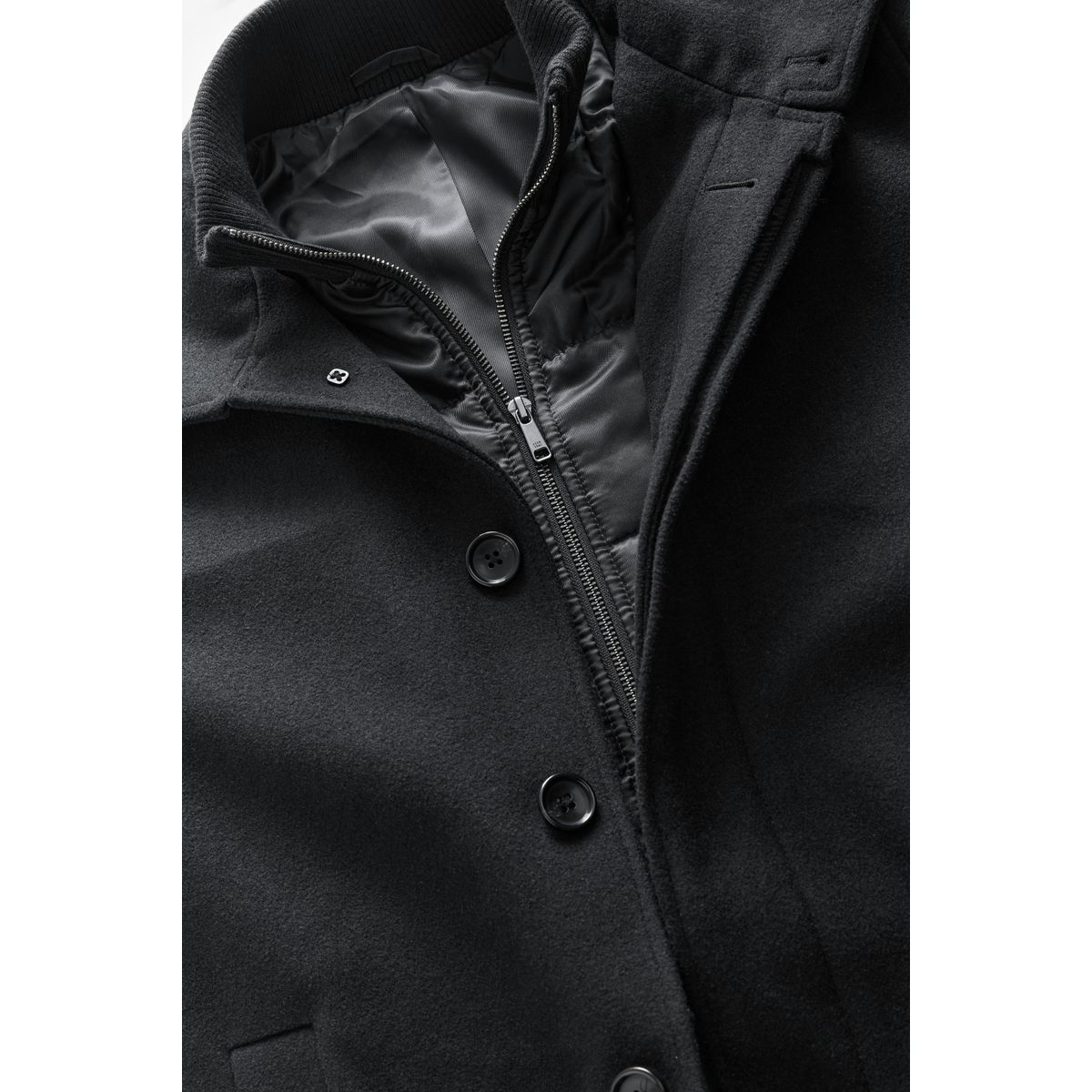Manteau à col cheminée noir, NEXT