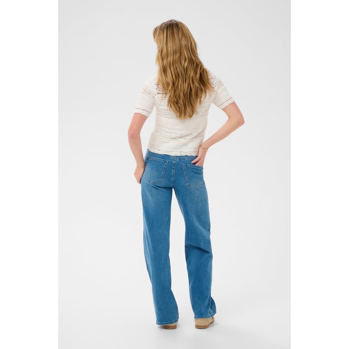 T-shirt blanc chalk, KAFFE