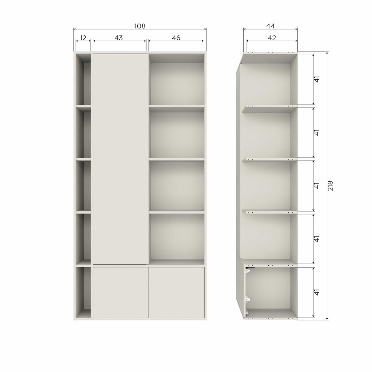 Armoire de rangement en pin SETTLE DOWN beige, VTWONEN
