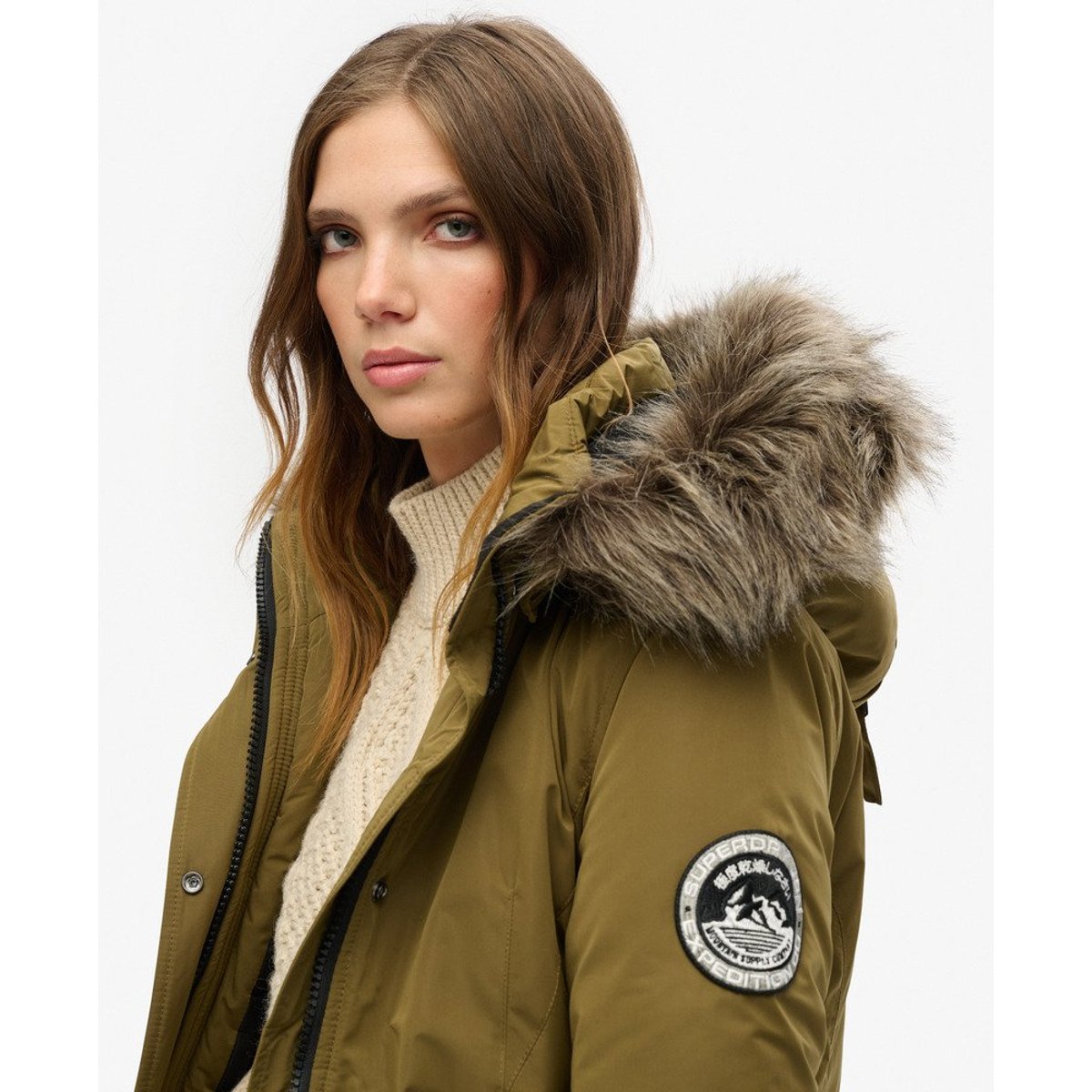 Parka Ashley Everest kaki, SUPERDRY
