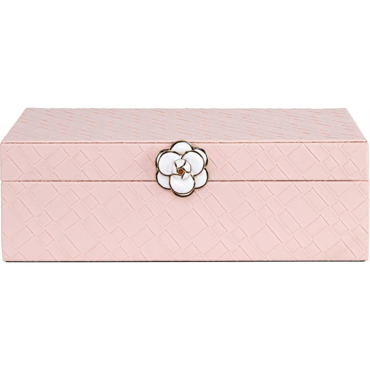 Boîte de rangement à fermoir bijou rose poudré, RECOLLECTION