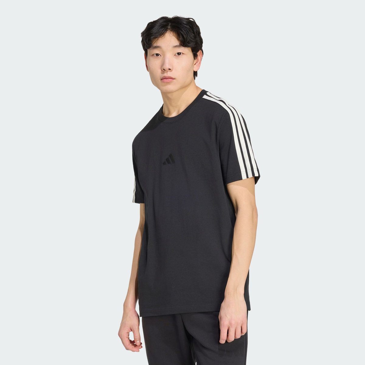 T-Shirt Standard Adidas Kit 3-Stripes T-Shirt Standard Adidas Kit 3-Stripes black / off white, ADIDAS SPORTSWEAR