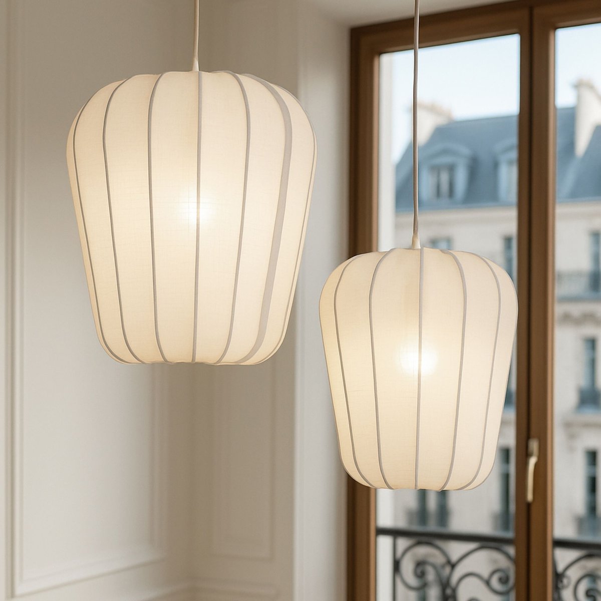Suspension en coton ivoire et métal, ALBA blanc, NOW'S HOME