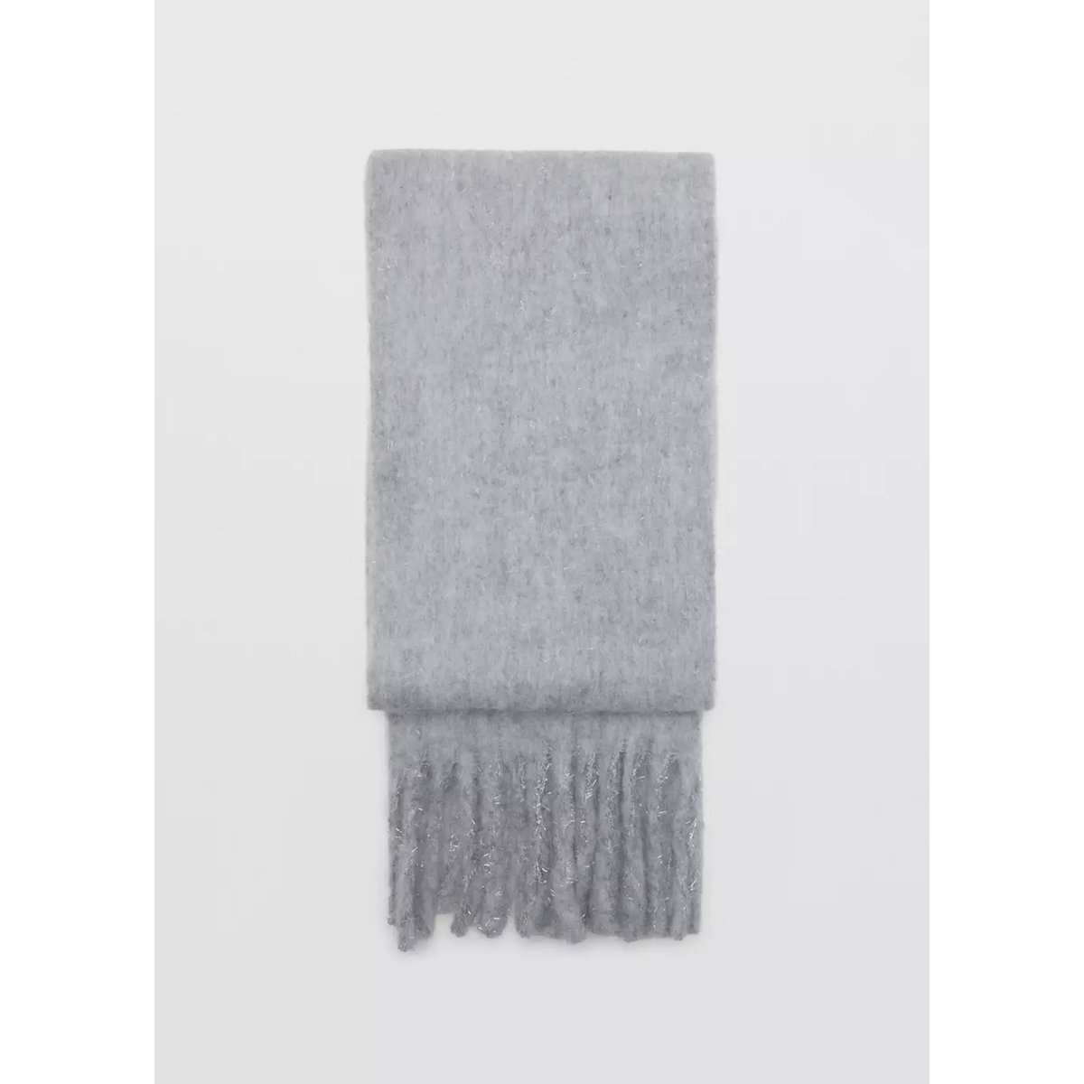 Écharpe à franges avec détails en fil textile gris, MANGO KIDS
