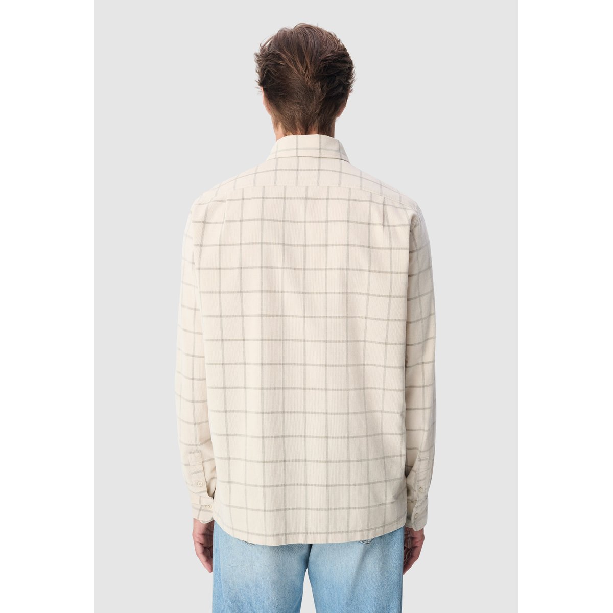 Chemise easy velours à carreaux ecru, IKKS