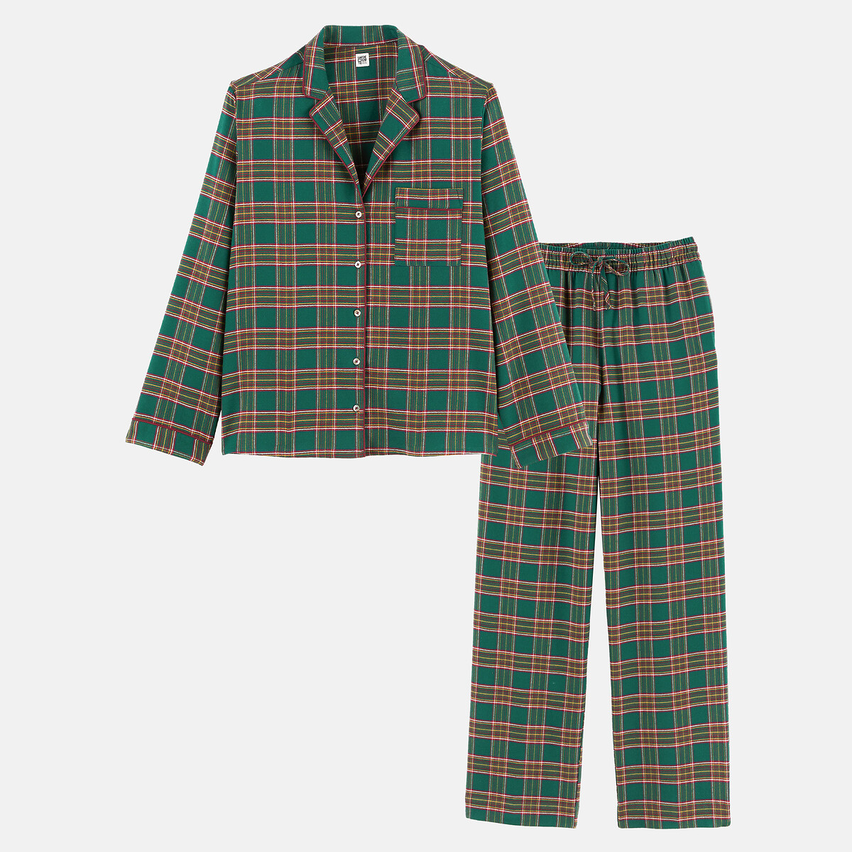 Pyjama 2 pièces en flanelle à carreaux carreaux, LA REDOUTE COLLECTIONS