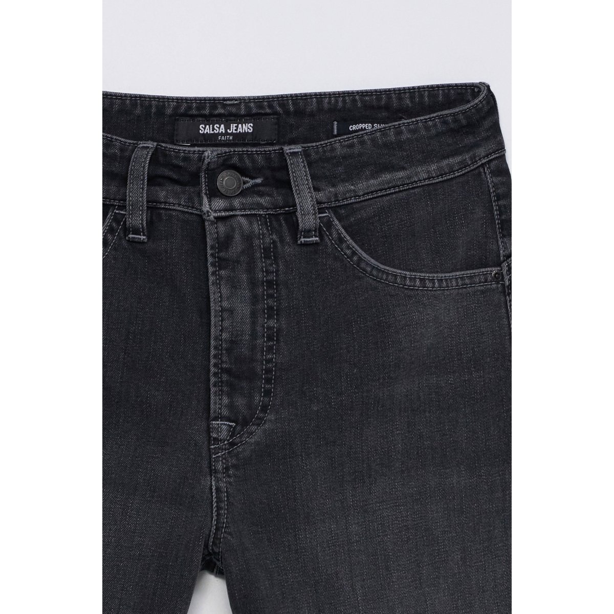 JEAN FAITH PUSH IN CROPPED SLIM noir, SALSA JEANS