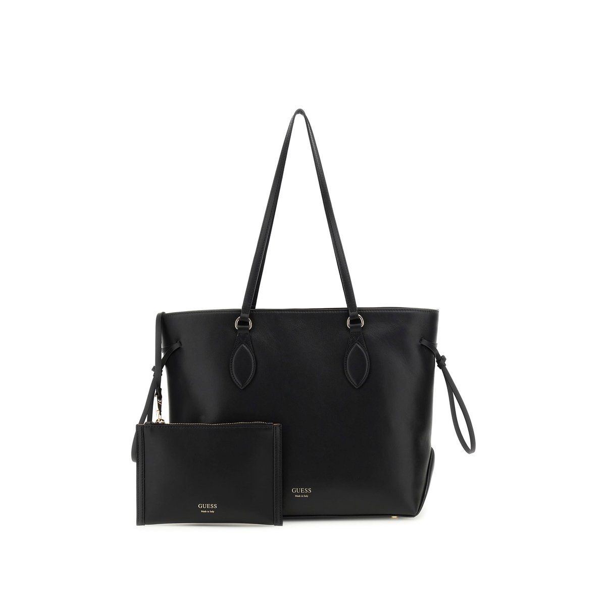 Sac D'épaule Florence Cuir Véritable noir, GUESS