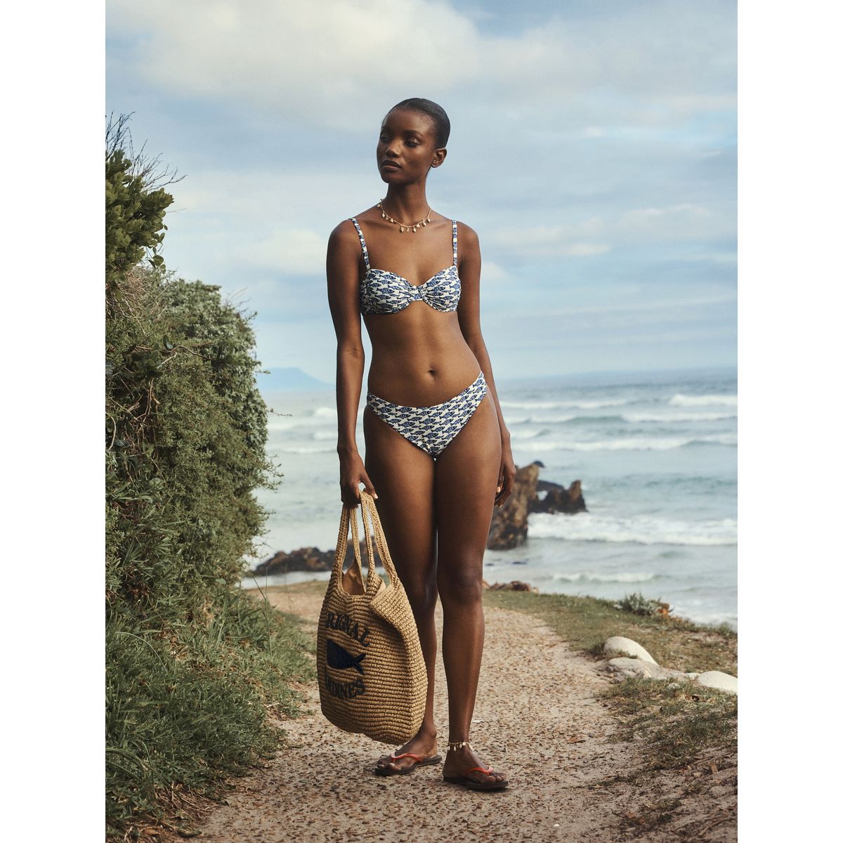 Bas de bikini sardine crème/bleu marine, NEXT