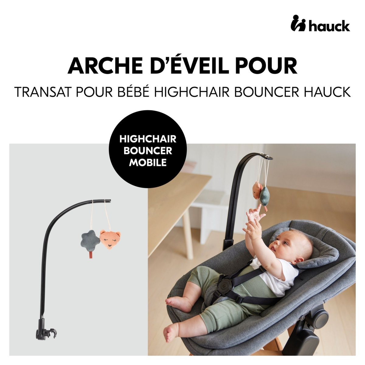 Hochet pour Chaise-haute Bouncer Mobile rose, HAUCK
