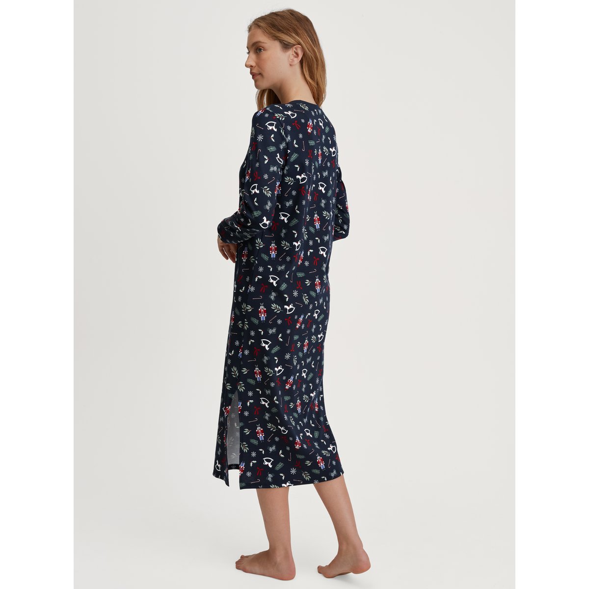 Chemise de nuit manches longues Coton FAMILY & FRIENDS saphir bleu, CALIDA
