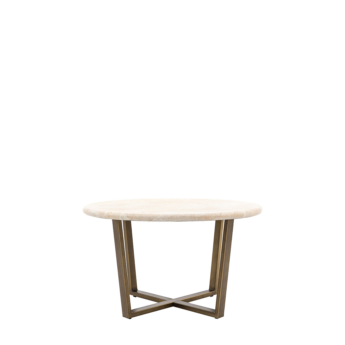 Mora Round Faux Travertine Coffee Table white marble, ÉDITÉ