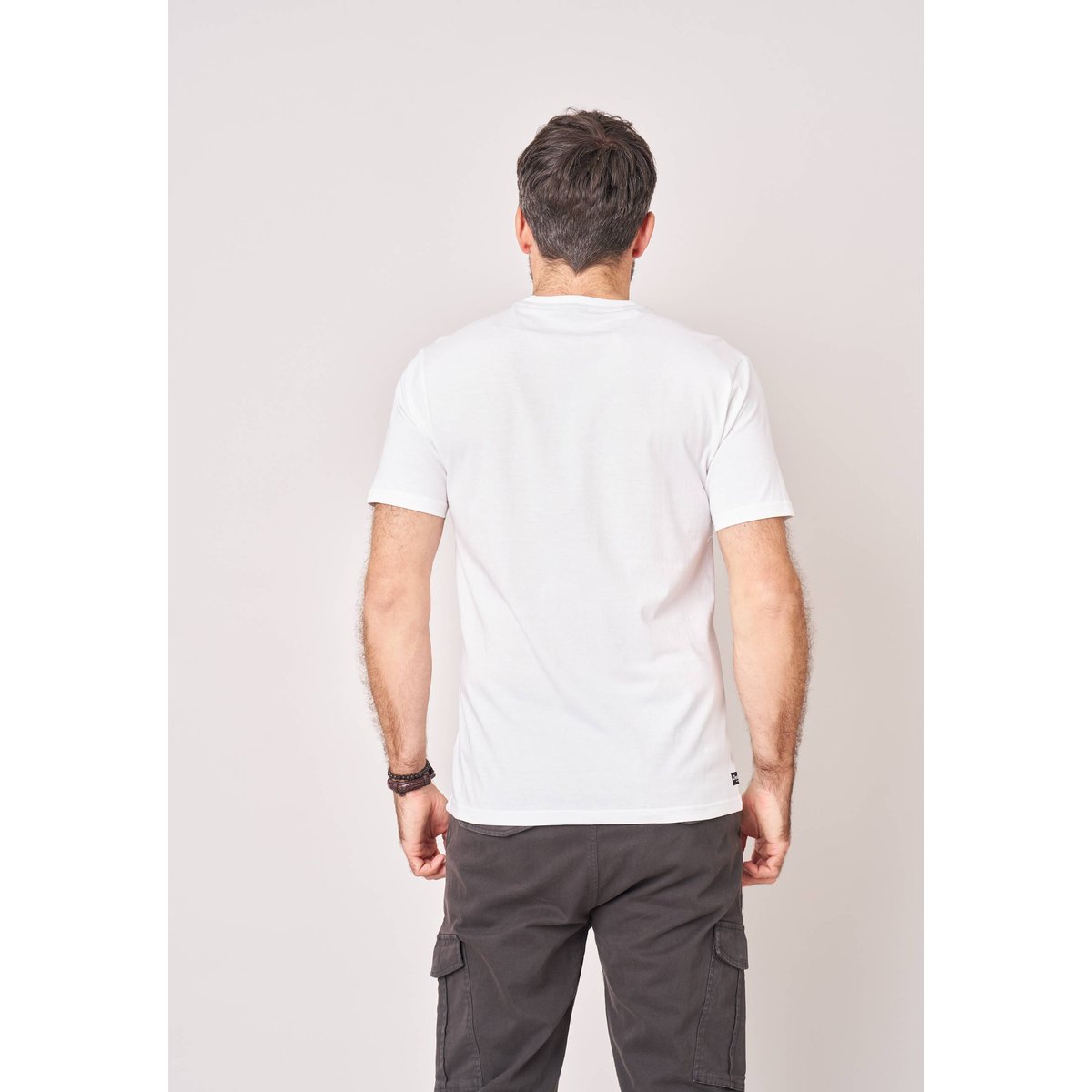 T-shirt regular homme en 100% coton imprimé moto RACING white, DEELUXE