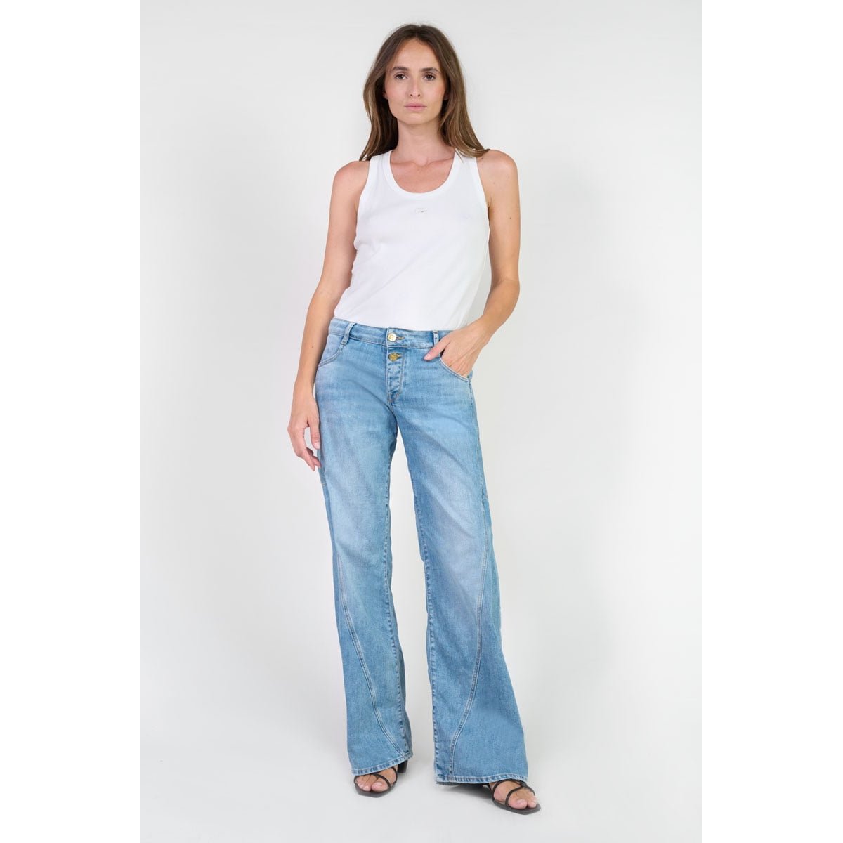 Jeans loose, large , longueur 34 blue, LE TEMPS DES CERISES
