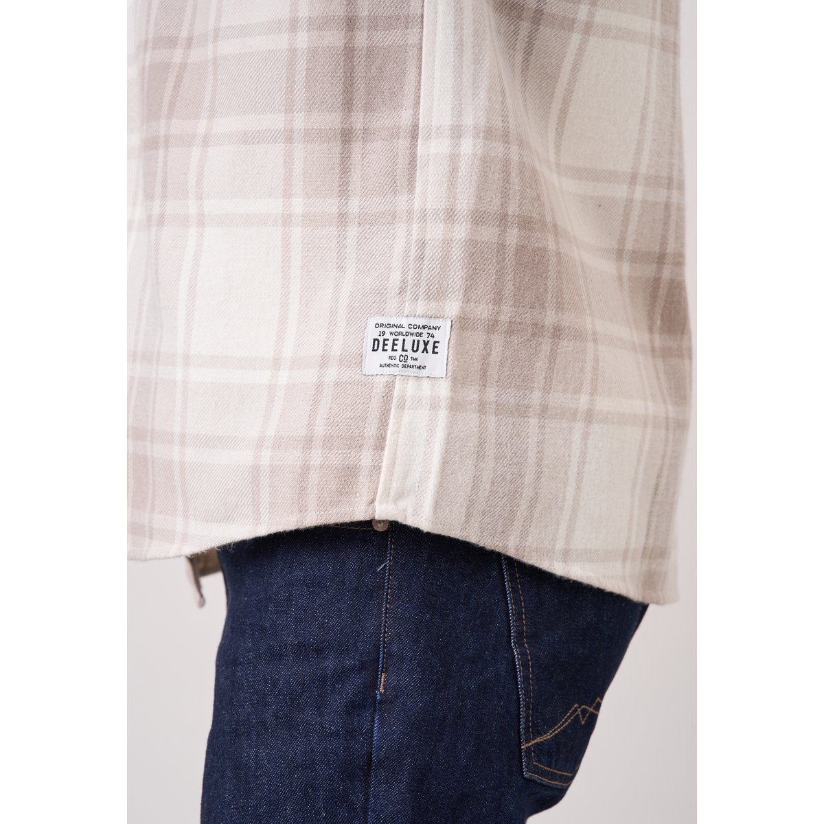 Chemise loose homme à carreaux OREBRO natural, DEELUXE