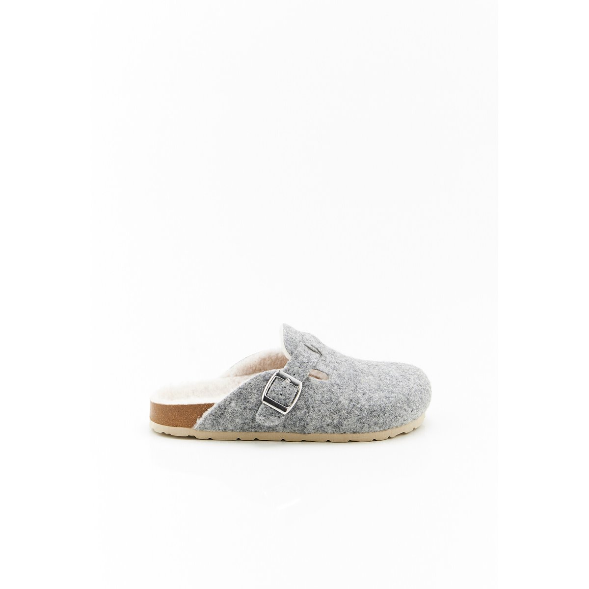 Mules-sabots fourrées thermolactyl gris chiné, DAMART