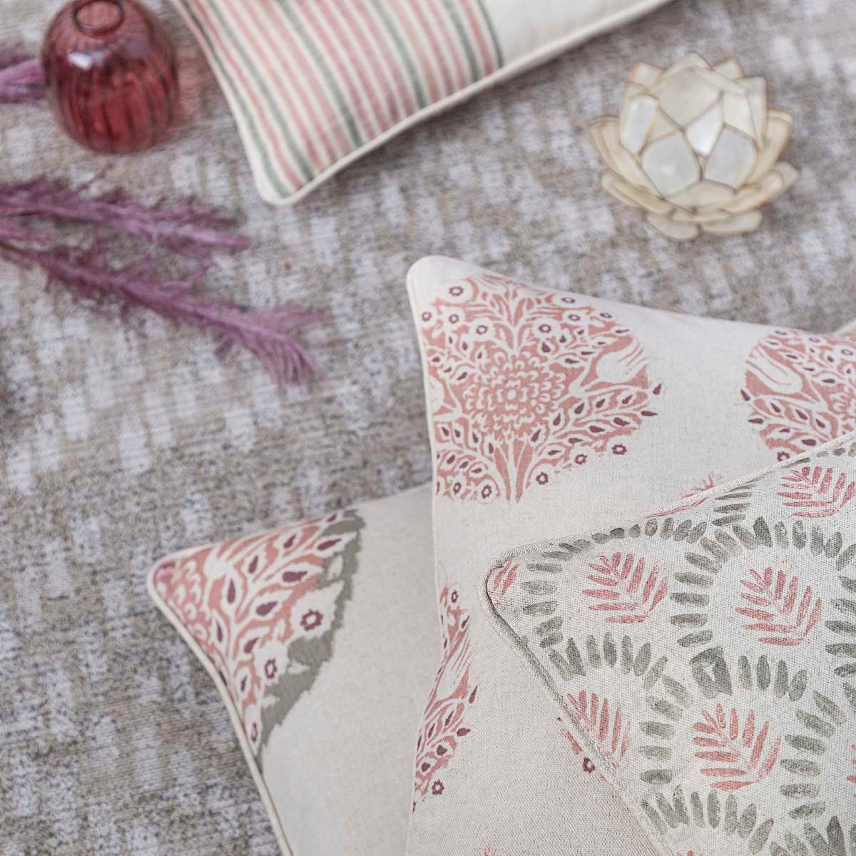 Lot de 2 housse de coussin BLUE LEAF R rose, NAF NAF HOME