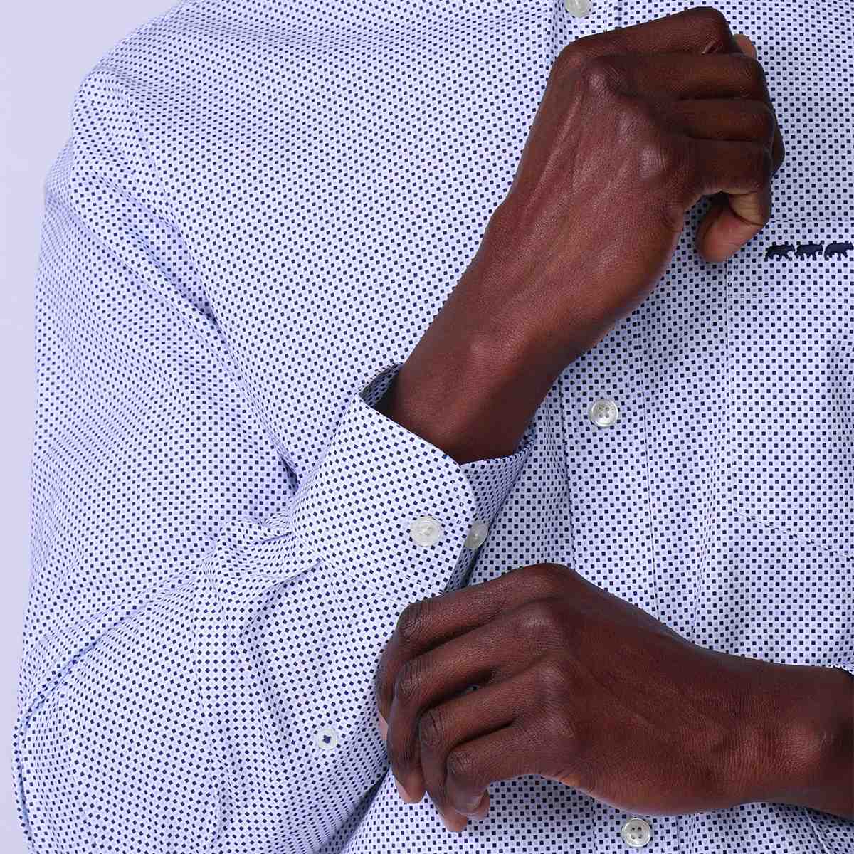 Chemise Easy Care Gaspar bleu, MISE AU GREEN