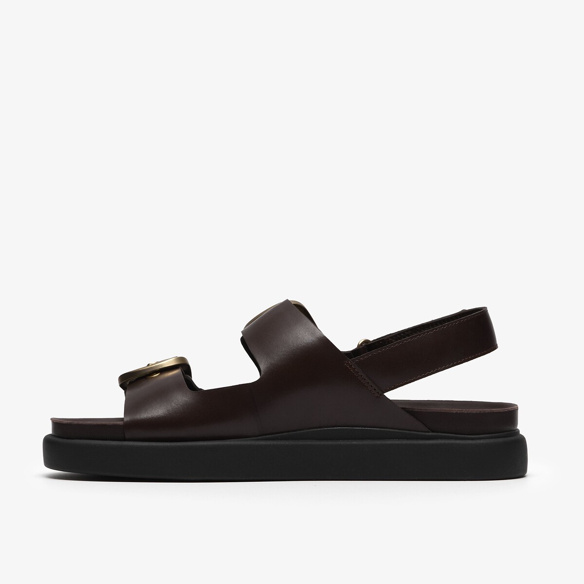 Aristella Bay Leather Sandals dark brown, CLARKS