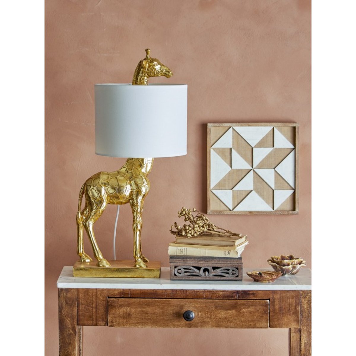 Lampe à poser girafe Silas or, BLOOMINGVILLE