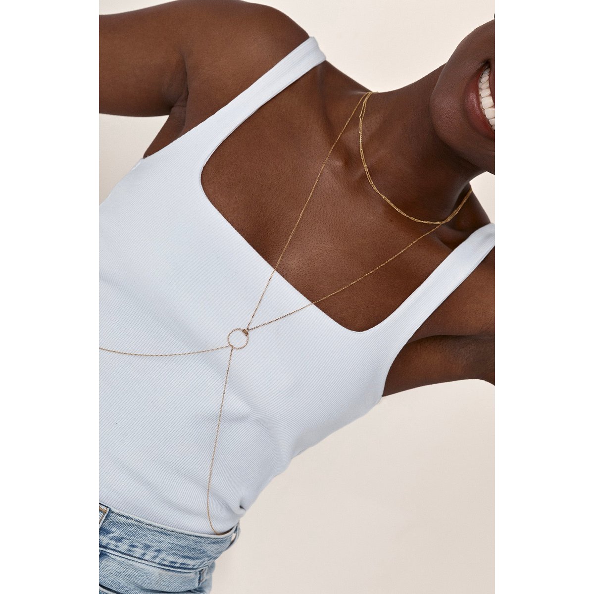 Collier double Satellite or, YAY PARIS