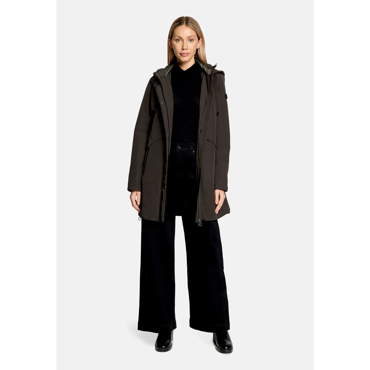 Veste outdoor à capuche amovible vert foncé, BETTY BARCLAY