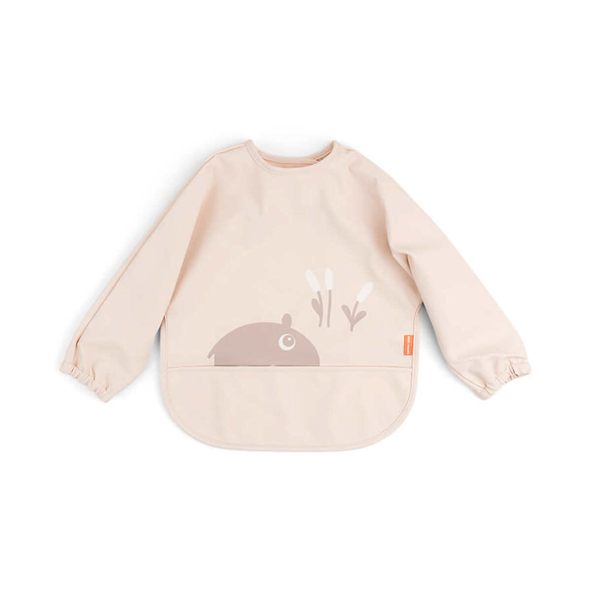 Bavoir à manches avec poche Ozzo rose, DONE BY DEER