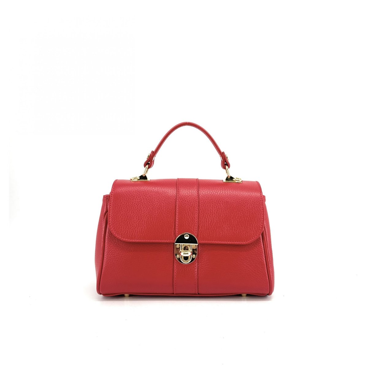 Sac à main en cuir grainé ZOE rouge garance, OH MY BAG