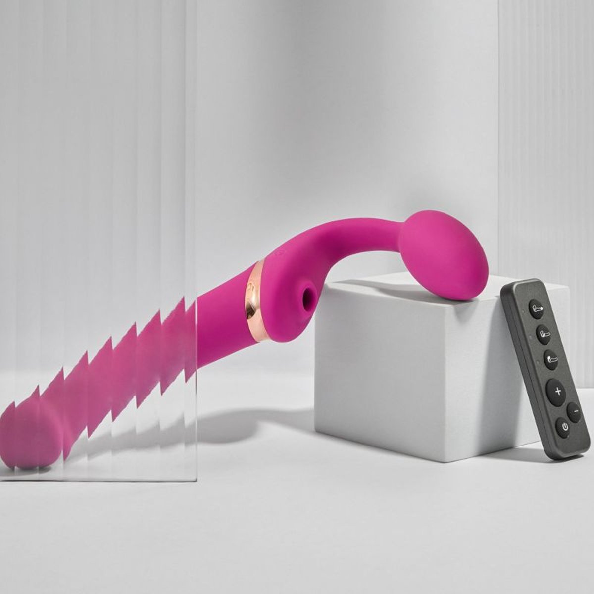 MULTI ORGASM BENDABLE STRAP-ON - XL - FUCHSIA TR rose, STRAP-ON-ME
