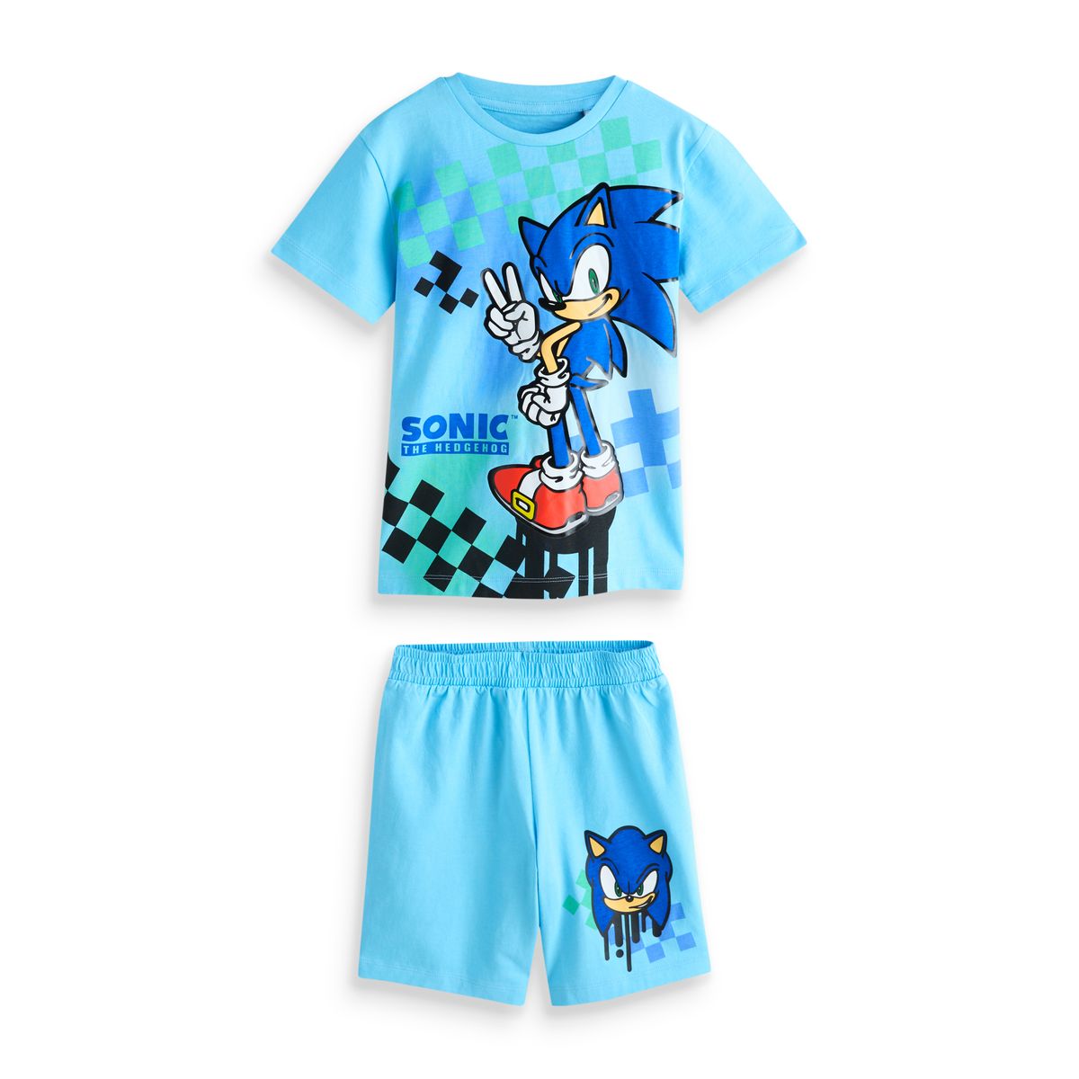 Pyjama short à motif sous licence, lot de 2 sonic bleu et blanc, NEXT